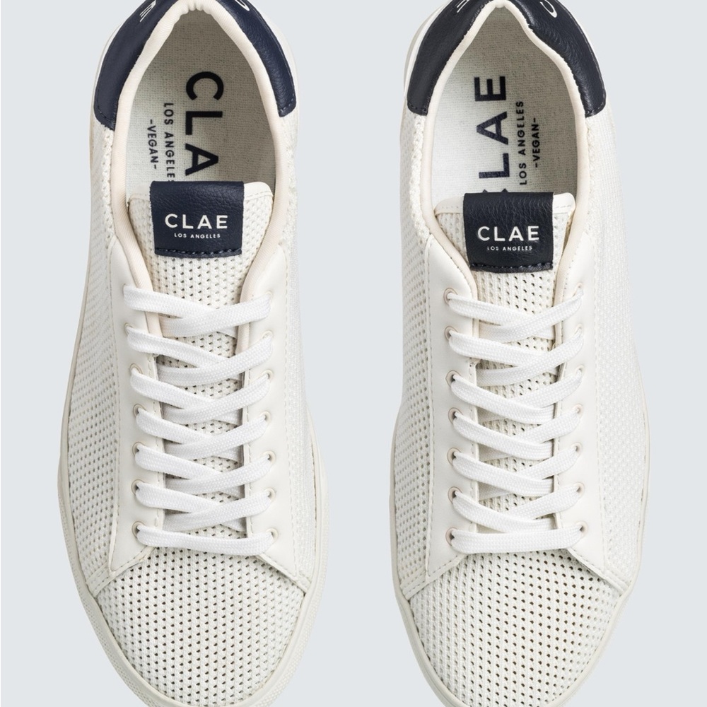 Clae Off-White Perforated Sneakers